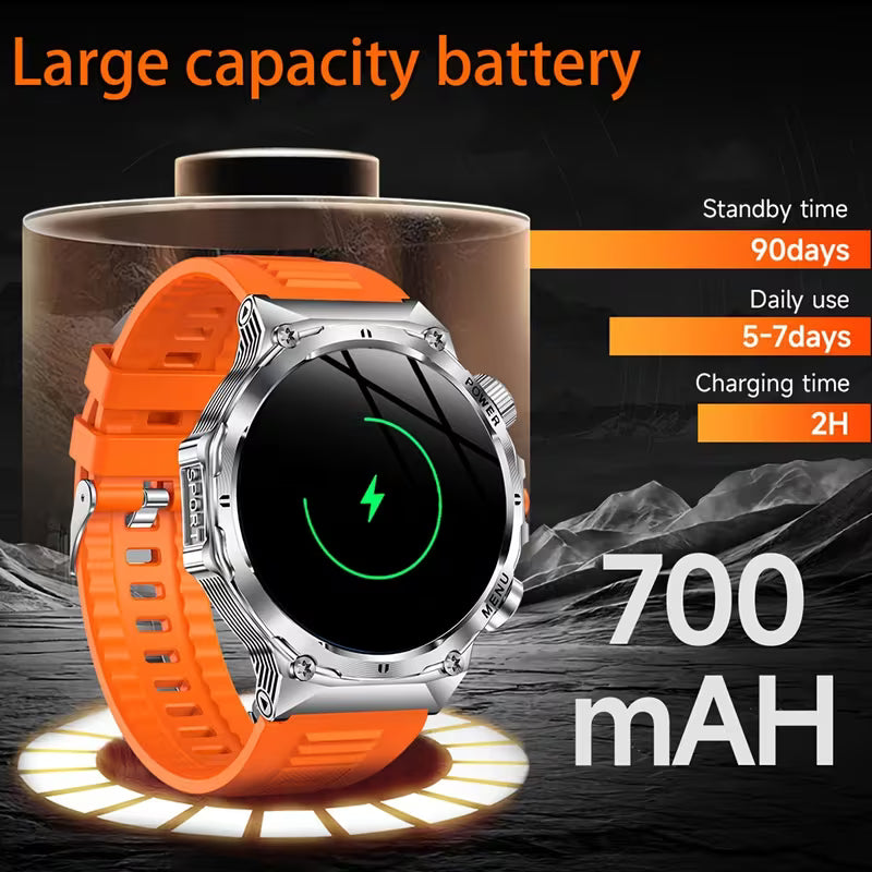 Men’s Outdoor Sports Smart Watch with 1.7” AMOLED HD Display & 700mAh Long-Lasting Battery