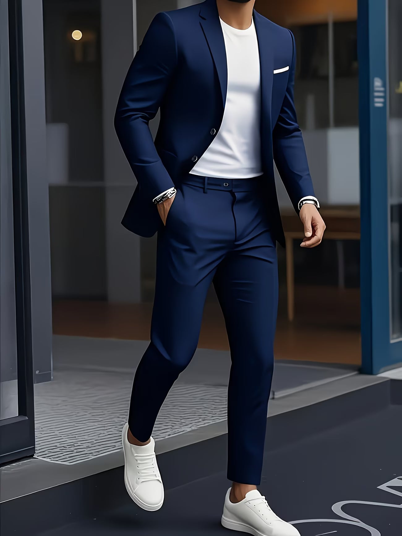 Men’s 2-Piece Suit Set – Stylish Jacket & Trousers for Weddings, Parties & Formal Events