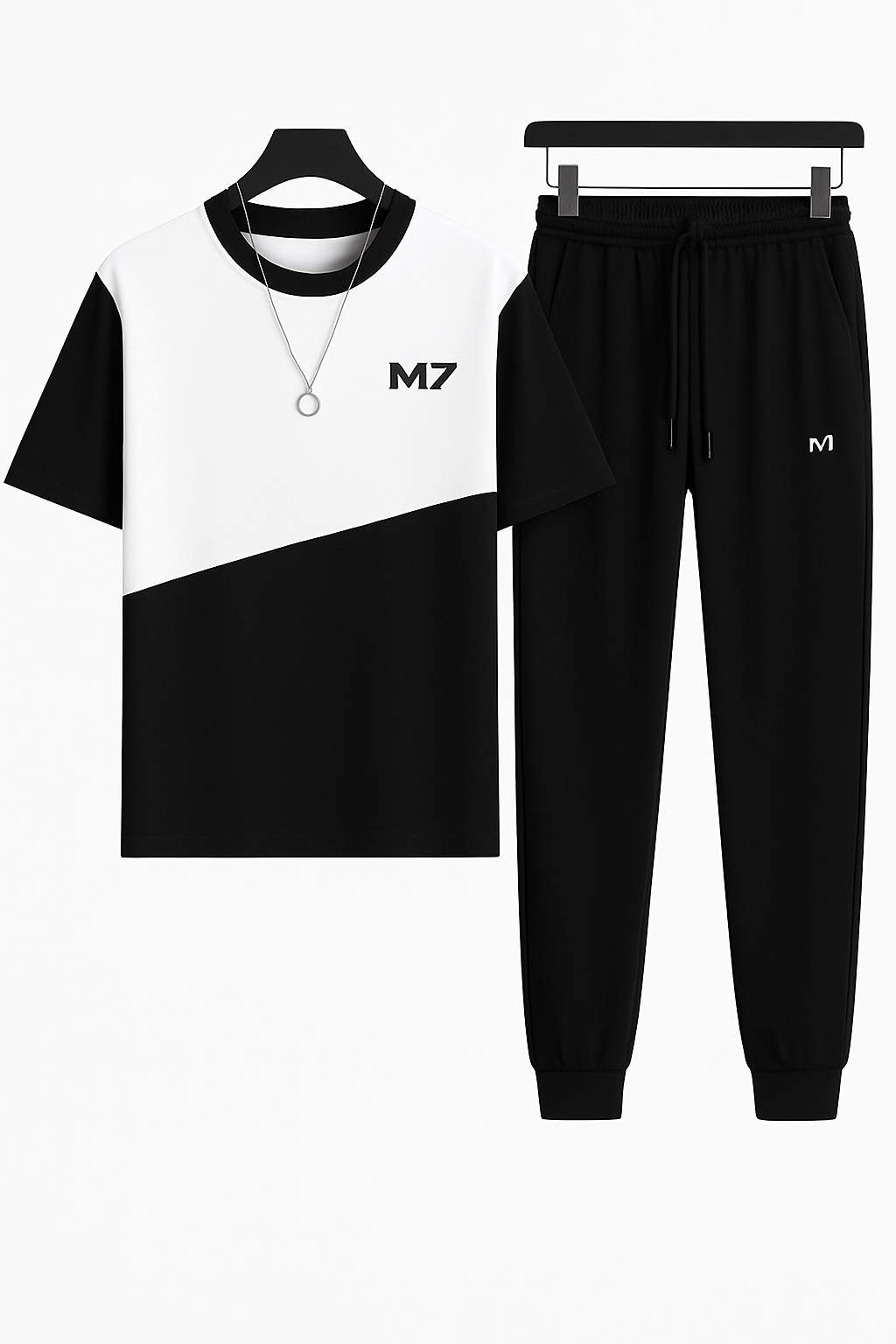 Modern Black Navy M7 Streetwear Tracksuit Set