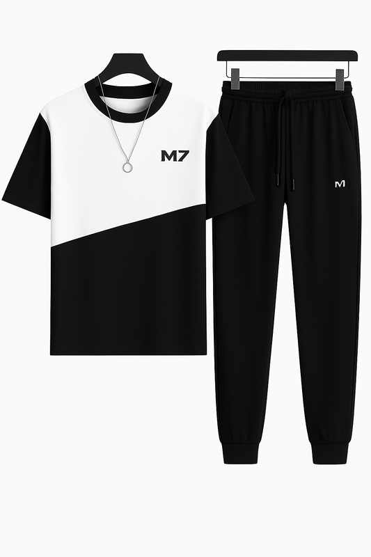 Modern Black Navy M7 Streetwear Tracksuit Set