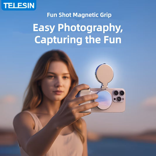 Magnetic Mobile Phone Camera Shutter Handle – DSLR-Style Grip with Wireless Button & Tripod Stand