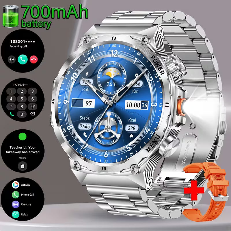Men’s Outdoor Sports Smart Watch with 1.7” AMOLED HD Display & 700mAh Long-Lasting Battery