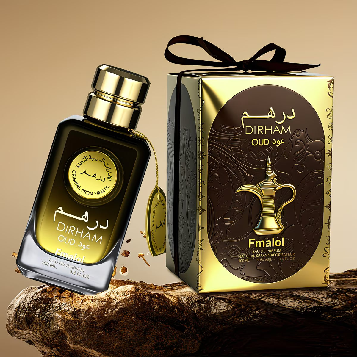 Dubai Oud Luxury Eau de Parfum for Men – 3.4oz Oriental Woody Fragrance in Premium Arabian Gift Box