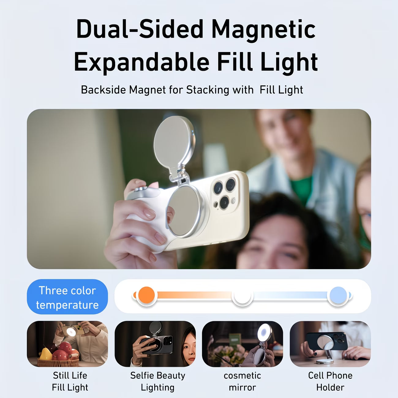 Magnetic Mobile Phone Camera Shutter Handle – DSLR-Style Grip with Wireless Button & Tripod Stand