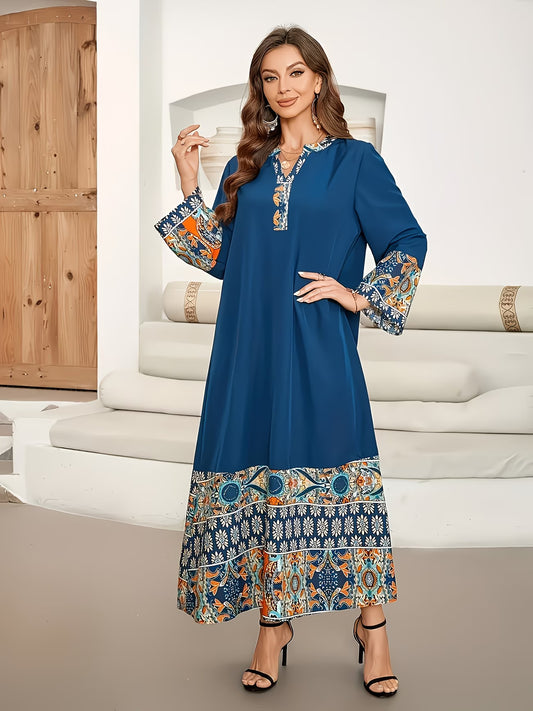 Elegant Modest Muslim Long Dress for Women – Flowing Abaya Style with Graceful Fit