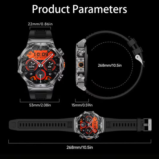 Men’s Outdoor Sports Smart Watch with 1.7” AMOLED HD Display & 700mAh Long-Lasting Battery