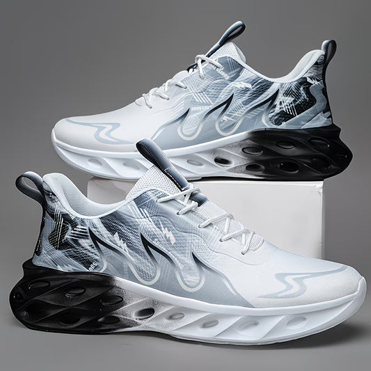 Men’s Casual Flame Design Sports Shoes – Lightweight, Breathable & Non-Slip