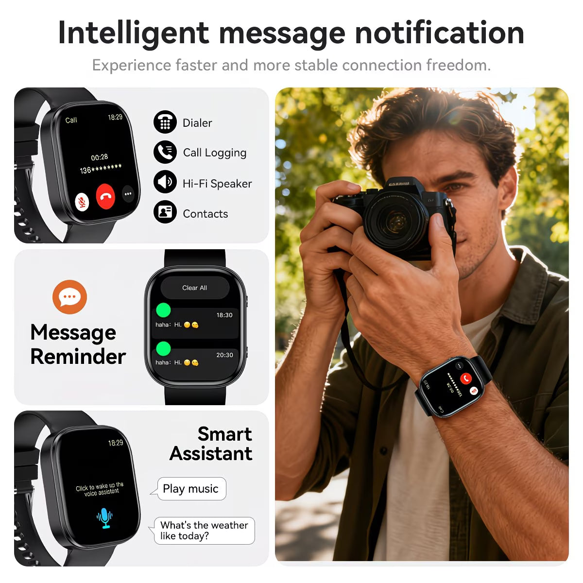 Smart Watch for Men & Women – Fitness Tracker, Heart Rate & Sleep Monitor, Notifications, Waterproof