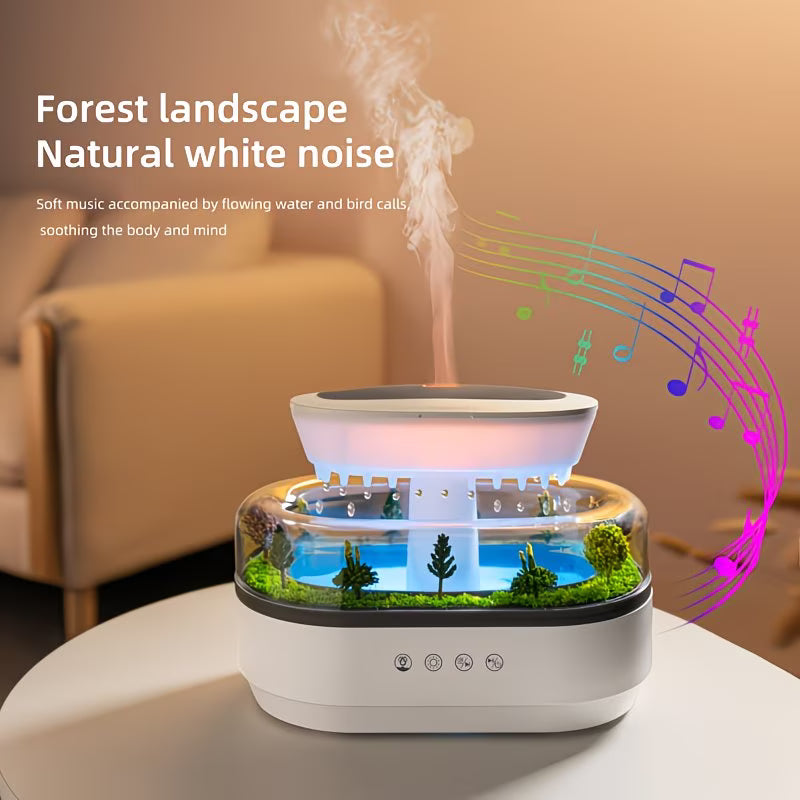 BABIQT Aroma Diffuser & Humidifier – Essential Oils, 7-Color LED, Raindrop Music & Home Decor