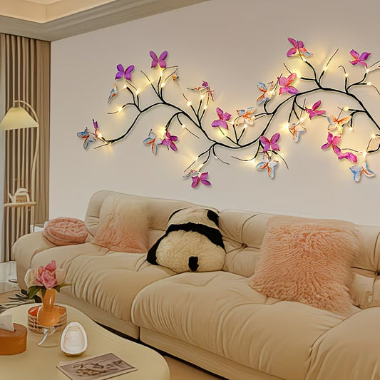 30 LED Butterfly Branch Lights – USB Powered Decorative Vine with 8 Modes