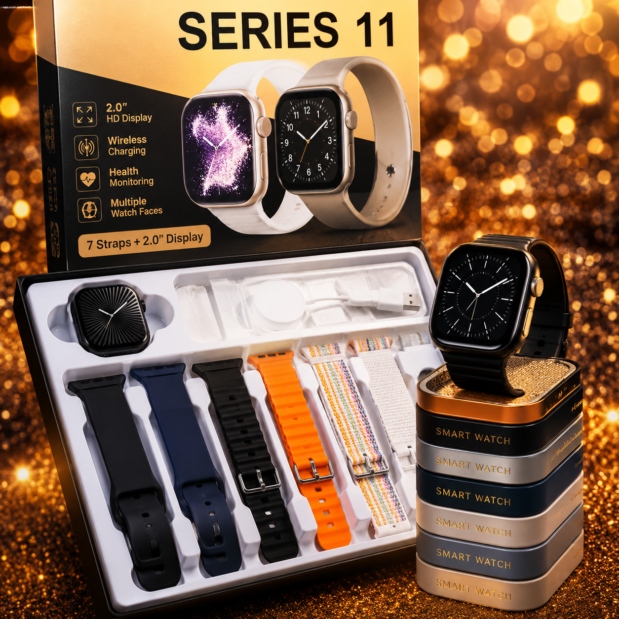 7-in-1 Ultra Smart Watch Series 11 Bluetooth Calling with Earbuds