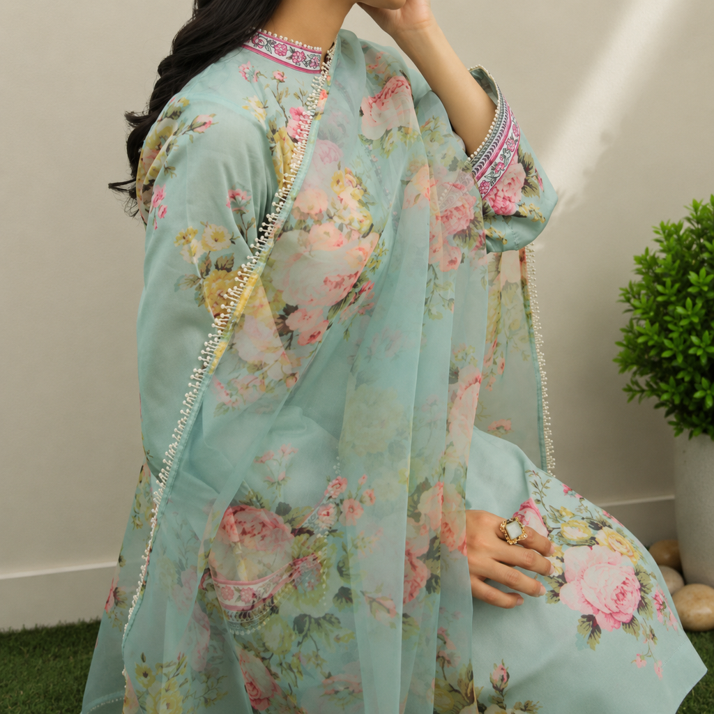 Digital Printed 3 Piece Swiss Lawn With Organza Dupatta Collection 01