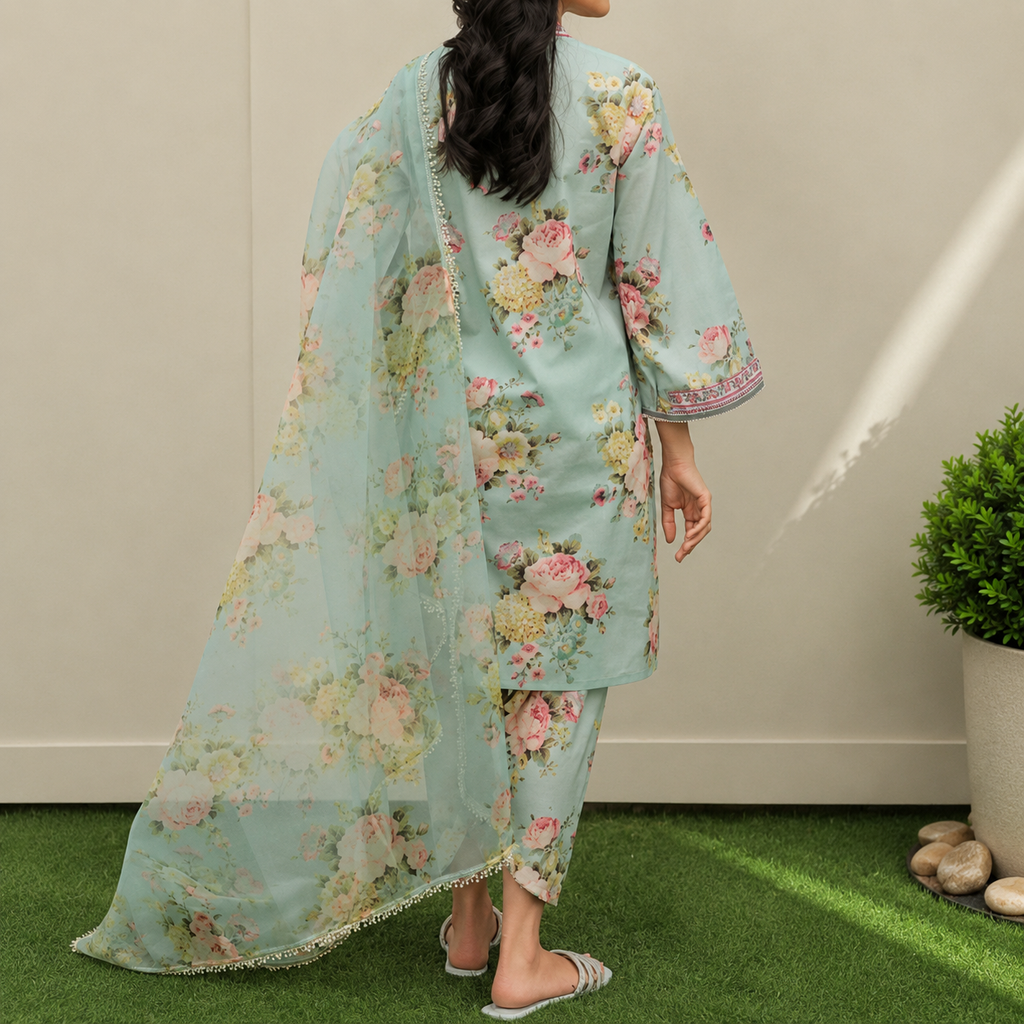 Digital Printed 3 Piece Swiss Lawn With Organza Dupatta Collection 01