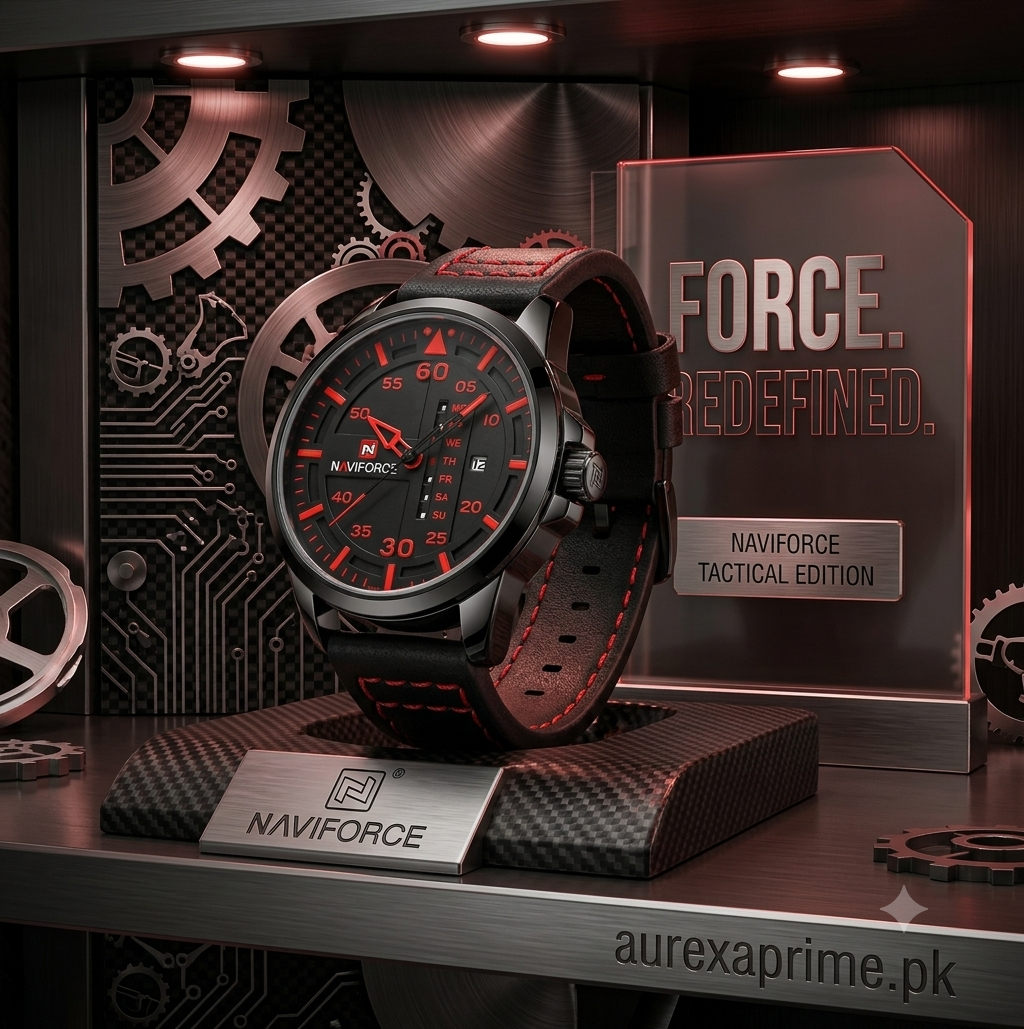 NAVIFORCE Waterproof Military Sport Quartz Men's Watches With Leather Strap (NF-9074-4)