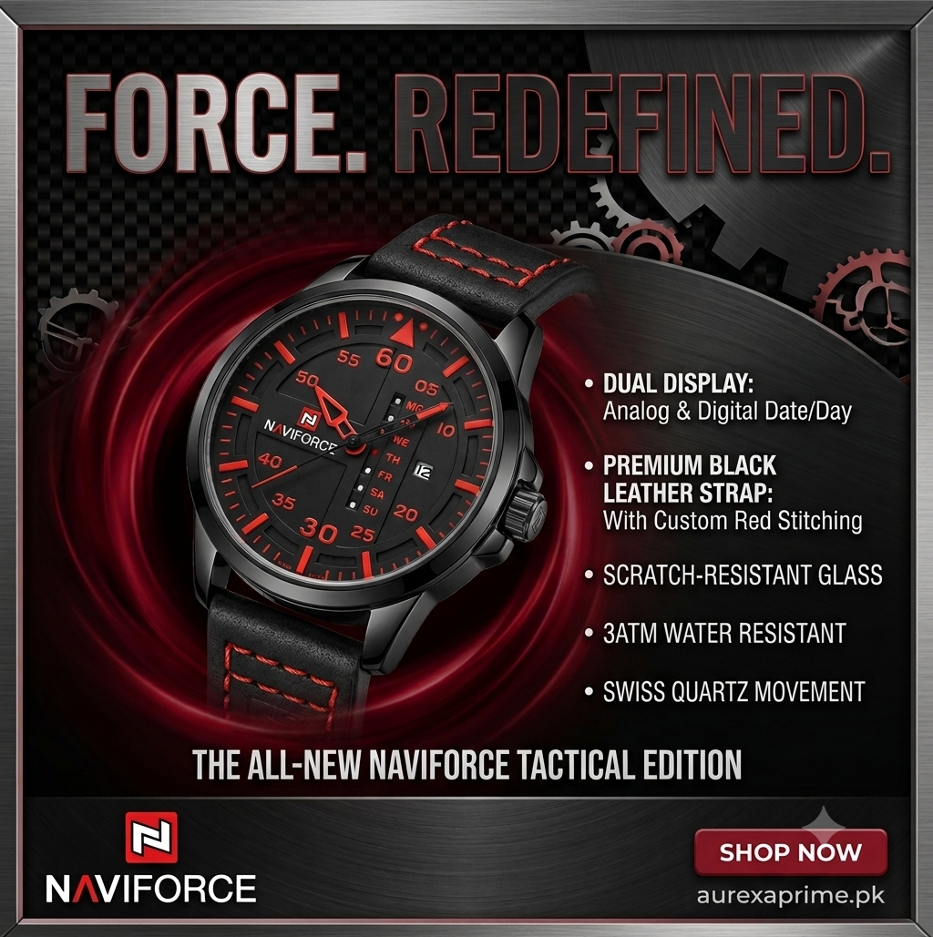 NAVIFORCE Waterproof Military Sport Quartz Men's Watches With Leather Strap (NF-9074-4)