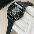 Black Skeleton Chronograph Watch for Men
