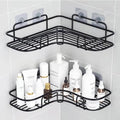 Stainless Steel Corner Bathroom Shelf Black