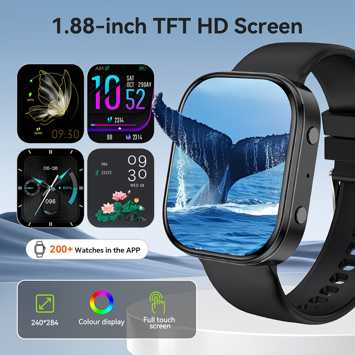 Smart Watch for Men & Women – Fitness Tracker, Heart Rate & Sleep Monitor, Notifications, Waterproof