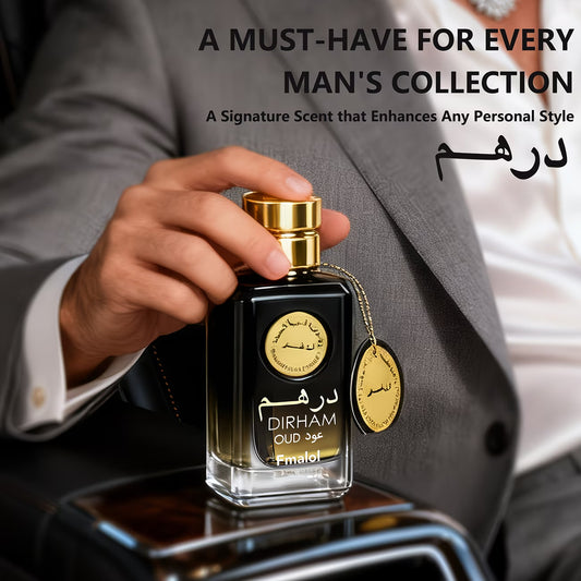 Dubai Oud Luxury Eau de Parfum for Men – 3.4oz Oriental Woody Fragrance in Premium Arabian Gift Box